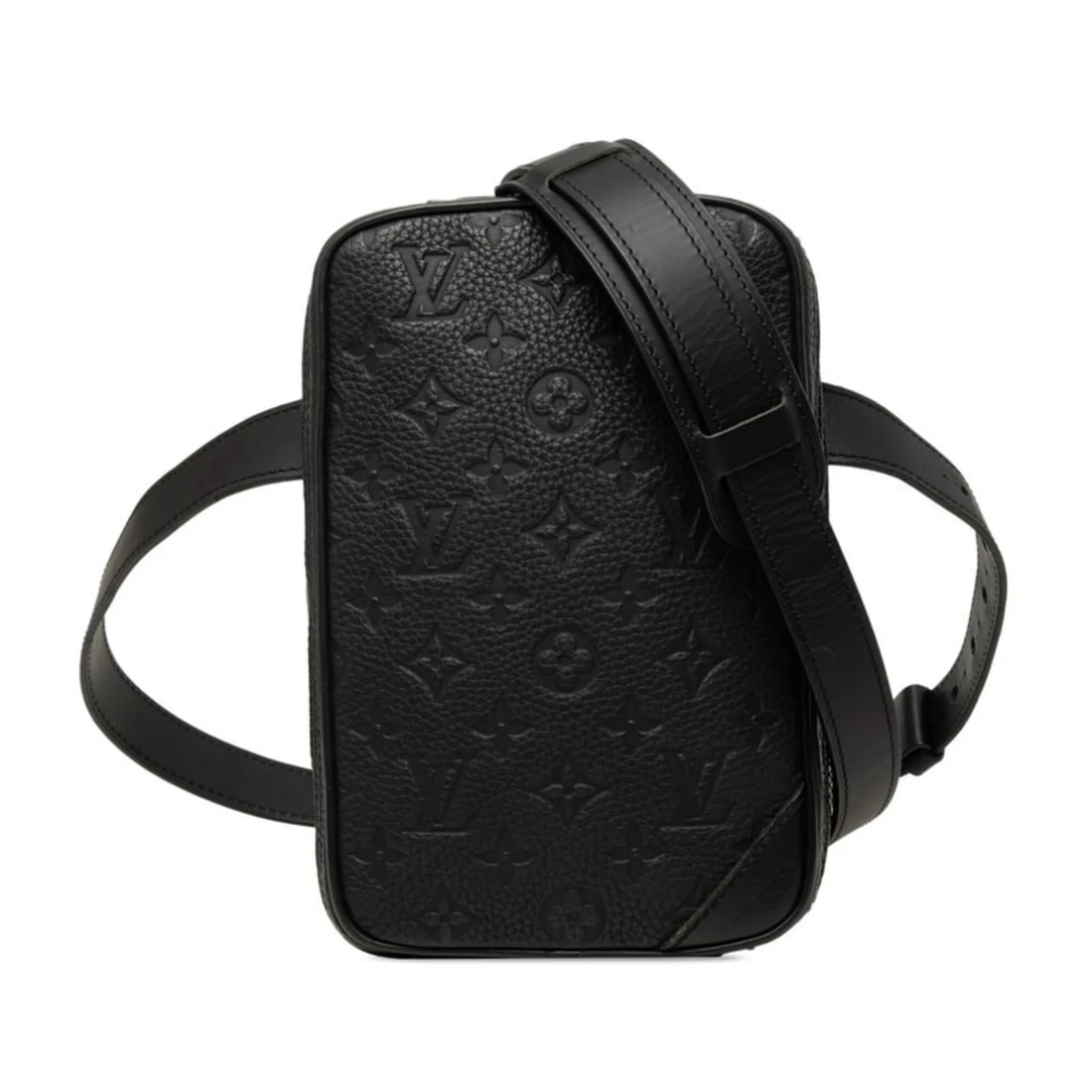 LOUIS VUITTON MONOGRAM TAURILLON UTILITY SIDE BAG BODY: Louis Vuitton Monogram Taurillon Utility Side Bag Body Brand: Louis Vuitton Type/Style: Shoulder bag, Sling bag Material: Leather Color: Black, Noir Size: (HxWxD) 23.5cm x 15cm x 4.5cm / 9.25inch x