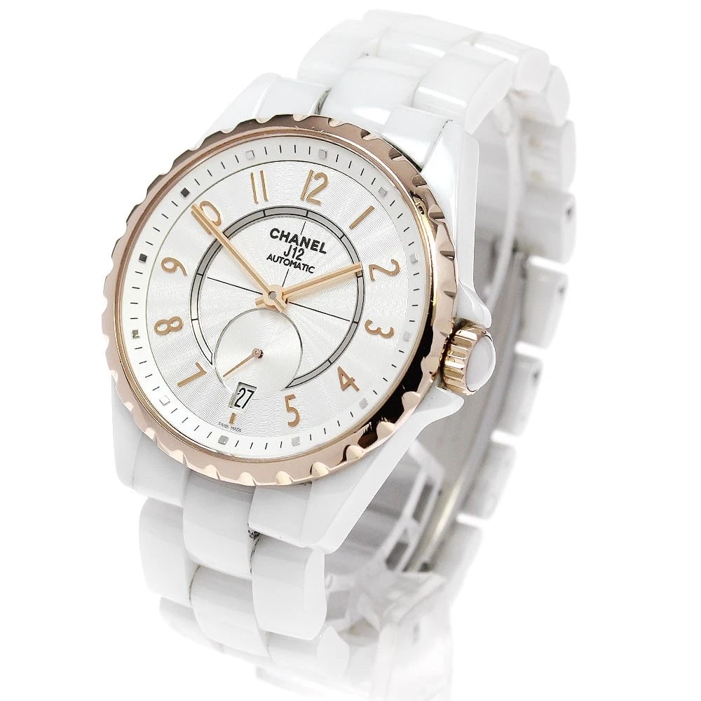 CHANEL WHITE CERAMIC SILVER DIAL AUTOMATIC WATCH - 2