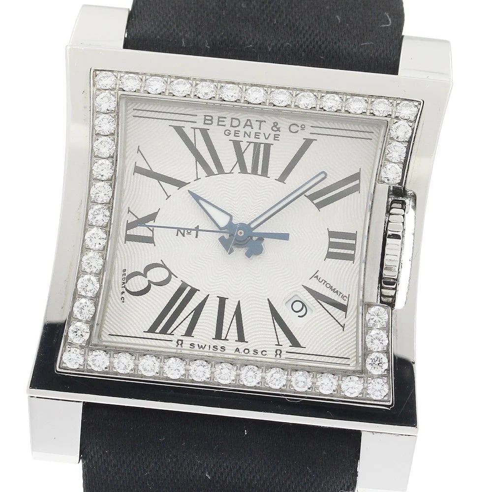 BEDAT&CO DATE DIAMOND BEZEL SILVER DIAL AUTOMATIC WATCH: BEDAT&Co date diamond bezel Silver Dial Automatic Watch Brand: BEDAT&Co Type/Style: Wristwatch Material: Band Material Nylon / leather, Case Material Stainless Steel Color: Band Color black, Case