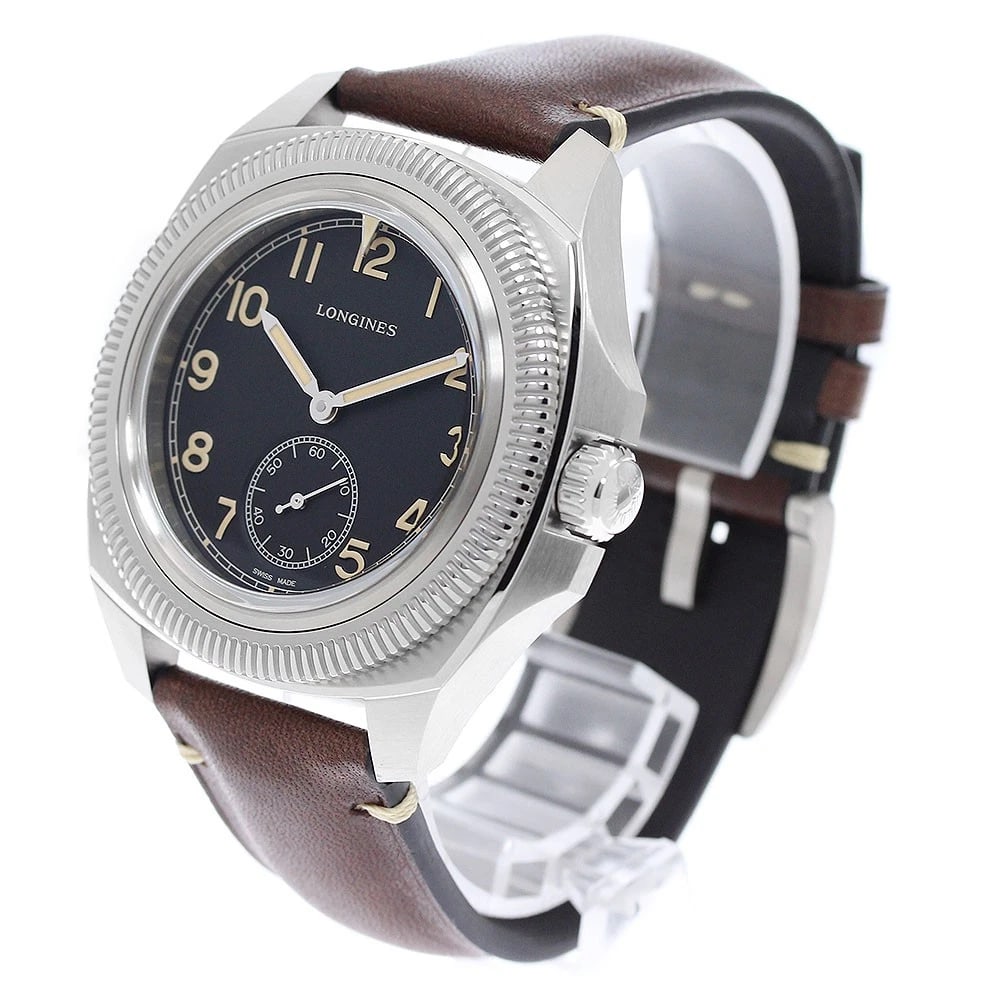 LONGINES PILOT MAJETEC SMALL SECONDS BLACK DIAL AUTOMATIC WATCH - 2