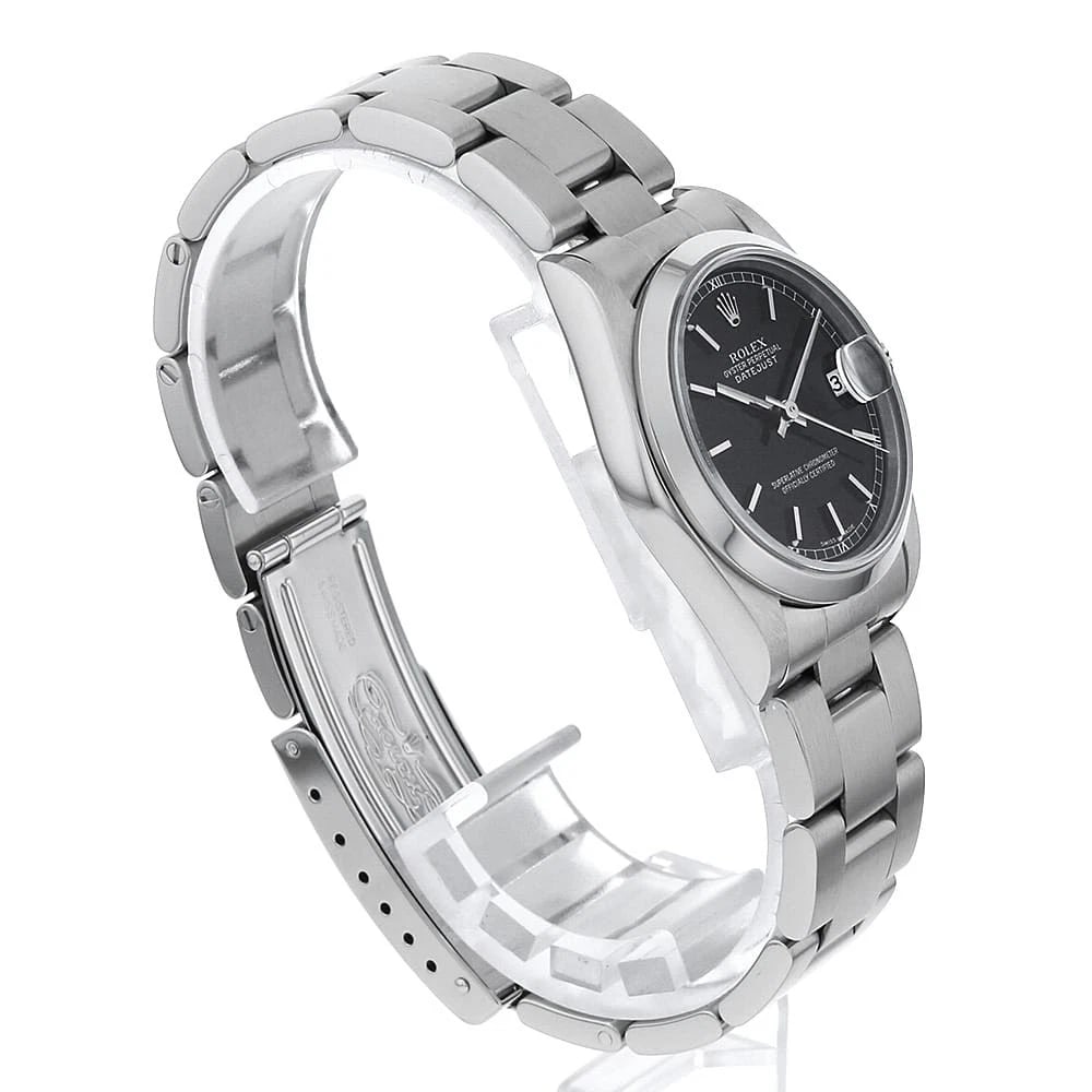 ROLEX DATEJUST BLACK WATCH - 3