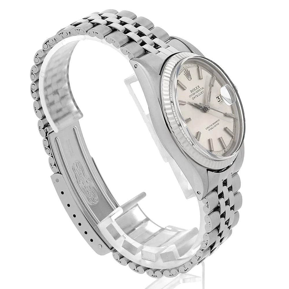 ROLEX DATEJUST SILVER WATCH - 3
