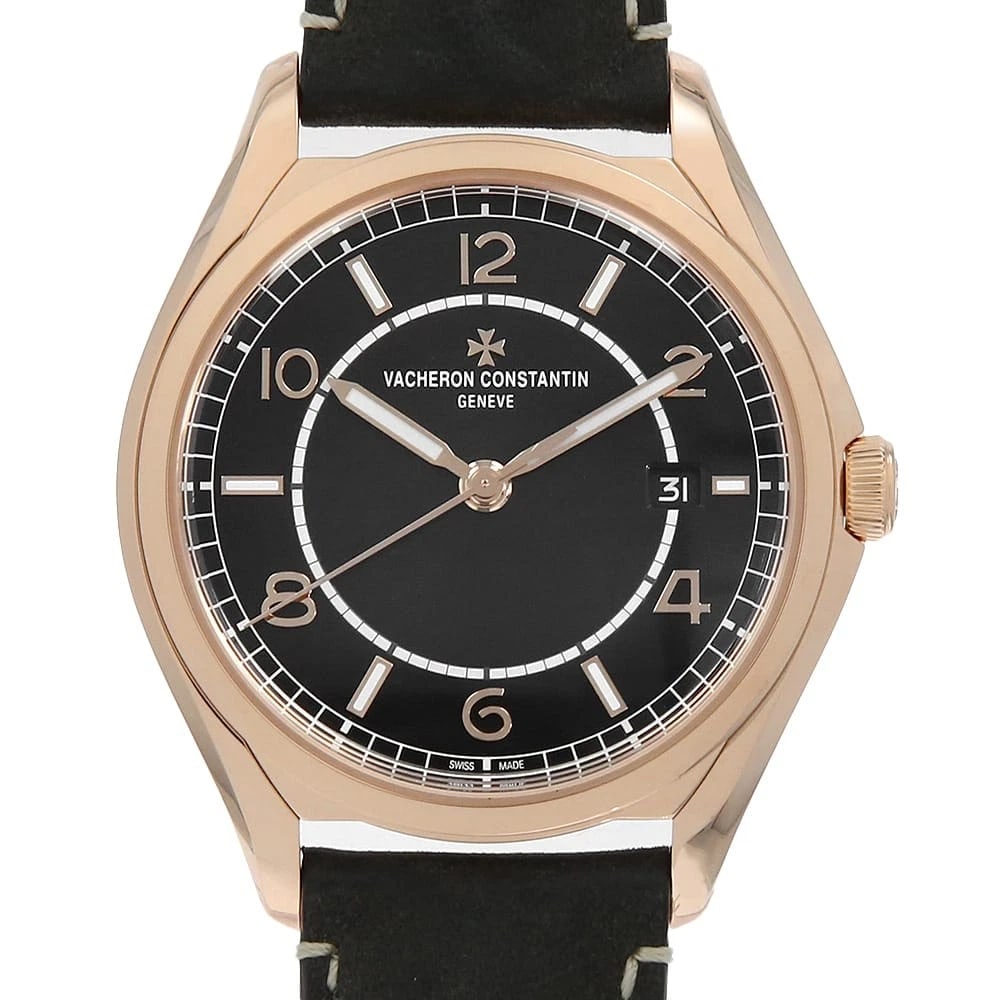 VACHERON CONSTANTIN AUTOMATIC WATCH: VACHERON CONSTANTIN Automatic Watch Brand: VACHERON CONSTANTIN Type/Style: Wrist watch Material: Band Material Calfskin, Case Material Pink Gold Color: Dial colour Black Size: Case:W40mm Accessori