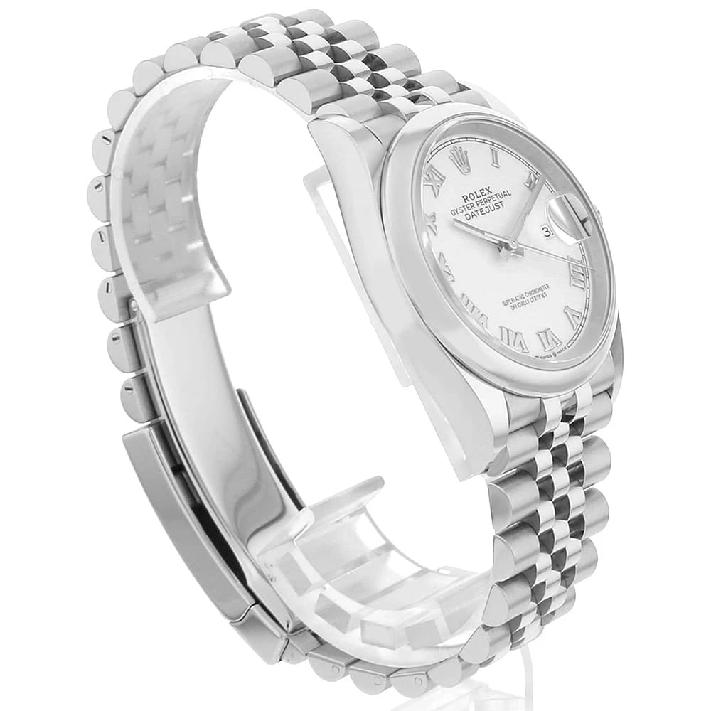 ROLEX DATEJUST WHITE WATCH - 3