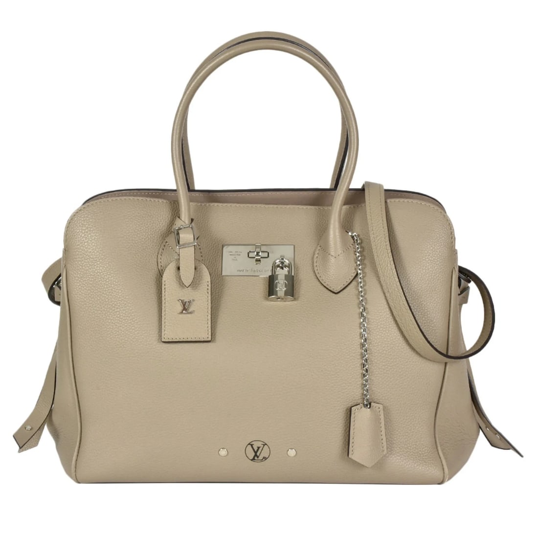 LOUIS VUITTON MIRA MM HANDBAG CALFSKIN TOURTERELLE: Louis Vuitton Mira MM Handbag Calfskin Tourterelle Brand: Louis Vuitton Type/Style: Handbag Material: Leather Color: Grayish, Tourterelle Size: (HxWxD) 25cm x 31cm x 18cm / 9.84inch x 12.2inch x 7.08i