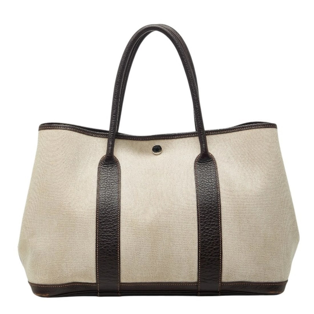 HERMES GARDEN PARTY PM TOTE BAG: Hermes Garden Party PM Tote Bag Brand: Hermes Type/Style: Tote bag Material: Toile H , Canvas , Leather Color: Brown, Marron Size: (HxWxD) 26cm x 36cm x 17cm / 10.23inch x 14.17inch x 6.69inch Acc
