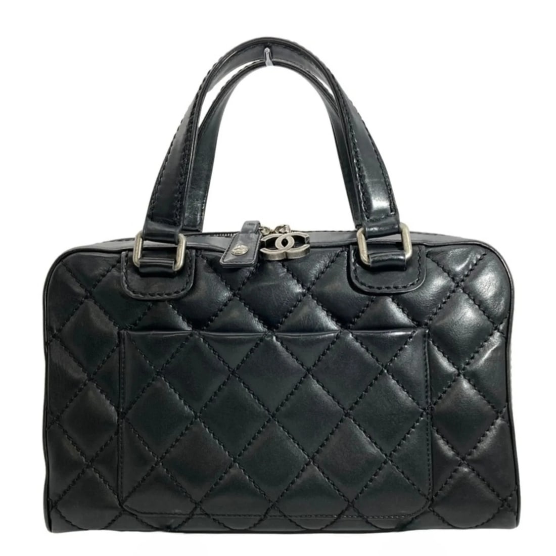 CHANEL WILD STITCH HANDBAG, BLACK, SILVER HARDWARE: Chanel Wild Stitch Handbag, Black, Silver Hardware Brand: Chanel Type/Style: Boston bag, Handbag Material: None Color: Black Size: (HxWxD) 20cm x 33cm x 12cm / 7.87inch x 12.99inch x 4.72inch