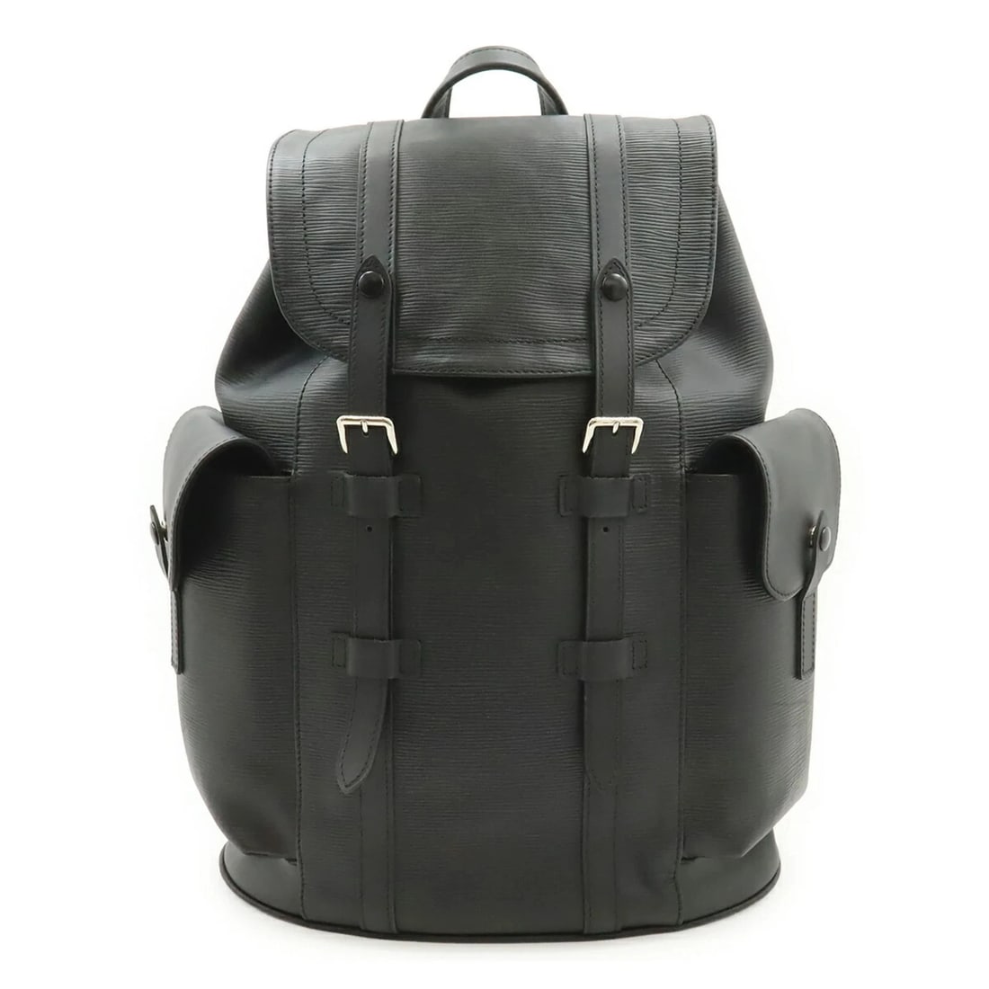 LOUIS VUITTON EPI CHRISTOPHER PM BACKPACK: LOUIS VUITTON Epi Christopher PM Backpack Brand: Louis Vuitton Type/Style: Backpack Material: Epi leather Color: Black, Noir Size: (HxWxD) 44cm x 34cm x 12cm / 17.32inch x 13.38inch x 4.72inch