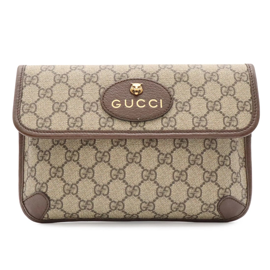 GUCCI NEO GG SUPREME CAT HEAD SHERRY LINE BELT BAG: GUCCI Neo GG Supreme Cat Head Sherry Line Belt Bag Brand: Gucci Type/Style: Fanny pack, Sling bag Material: GG Supreme , Leather Color: Beige, Green, Red color Size: (HxWxD) 16.5cm x 24cm x 4cm / 6.49