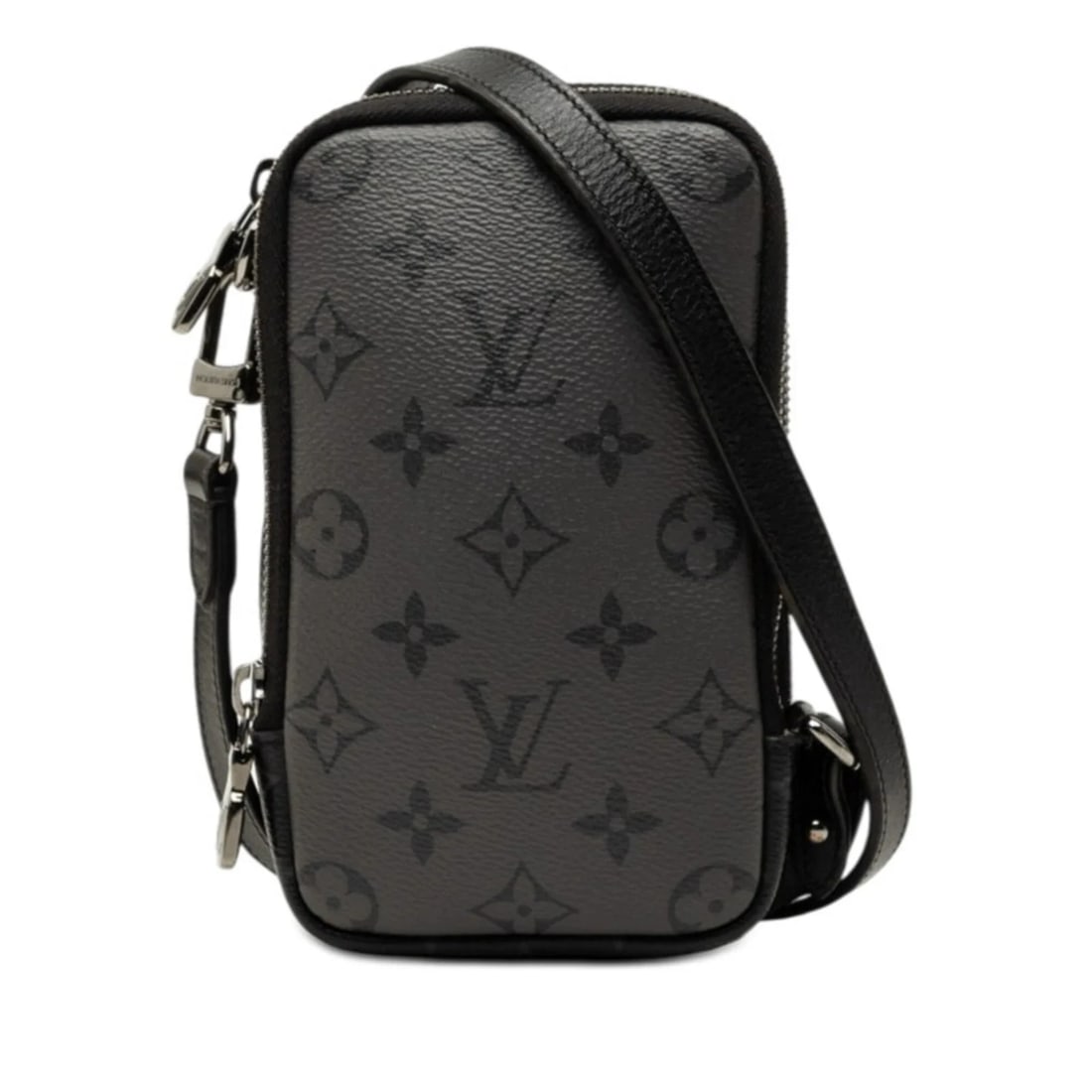 LOUIS VUITTON MONOGRAM ECLIPSE REVERSE DOUBLE PHONE HANDBAG (1 of 3)