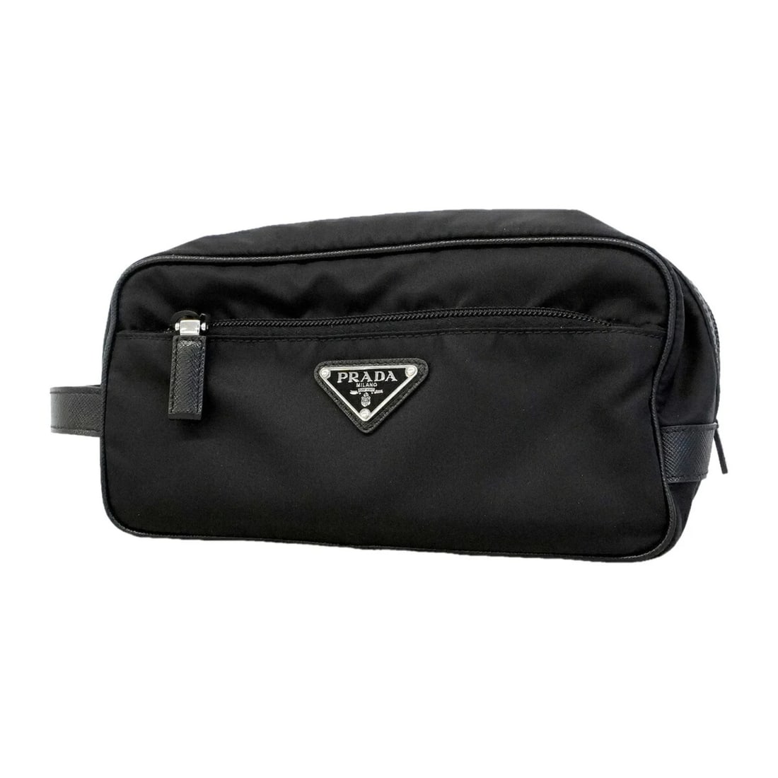 PRADA TESSUTO NYLON BAG/POUCH, BLACK: Prada Tessuto Nylon Bag/Pouch, Black Brand: Prada Type/Style: Pouch Material: Nylon Color: Black Size: (HxWxD) 12cm x 22cm x 11cm / 4.72inch x 8.66inch x 4.33inch Accessories: None Accesso