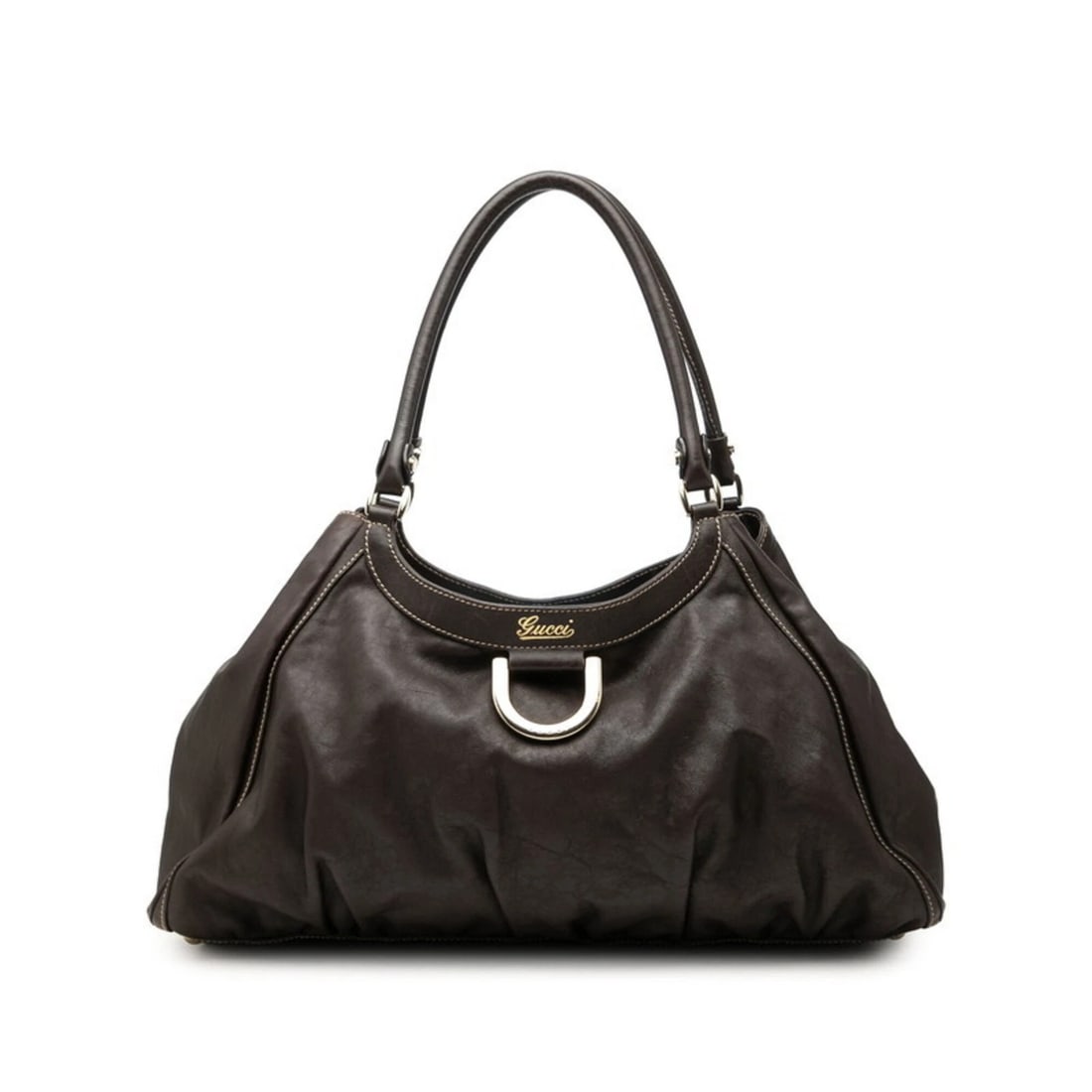 GUCCI ABBEY TOTE BAG BROWN LEATHER: Gucci Abbey Tote Bag Brown Leather Brand: Gucci Type/Style: Shoulder bag, Tote bag Material: Leather Color: Brown Size: (HxWxD) 24.5cm x 43cm x 15.5cm / 9.64inch x 16.92inch x 6.1inch Accessories:
