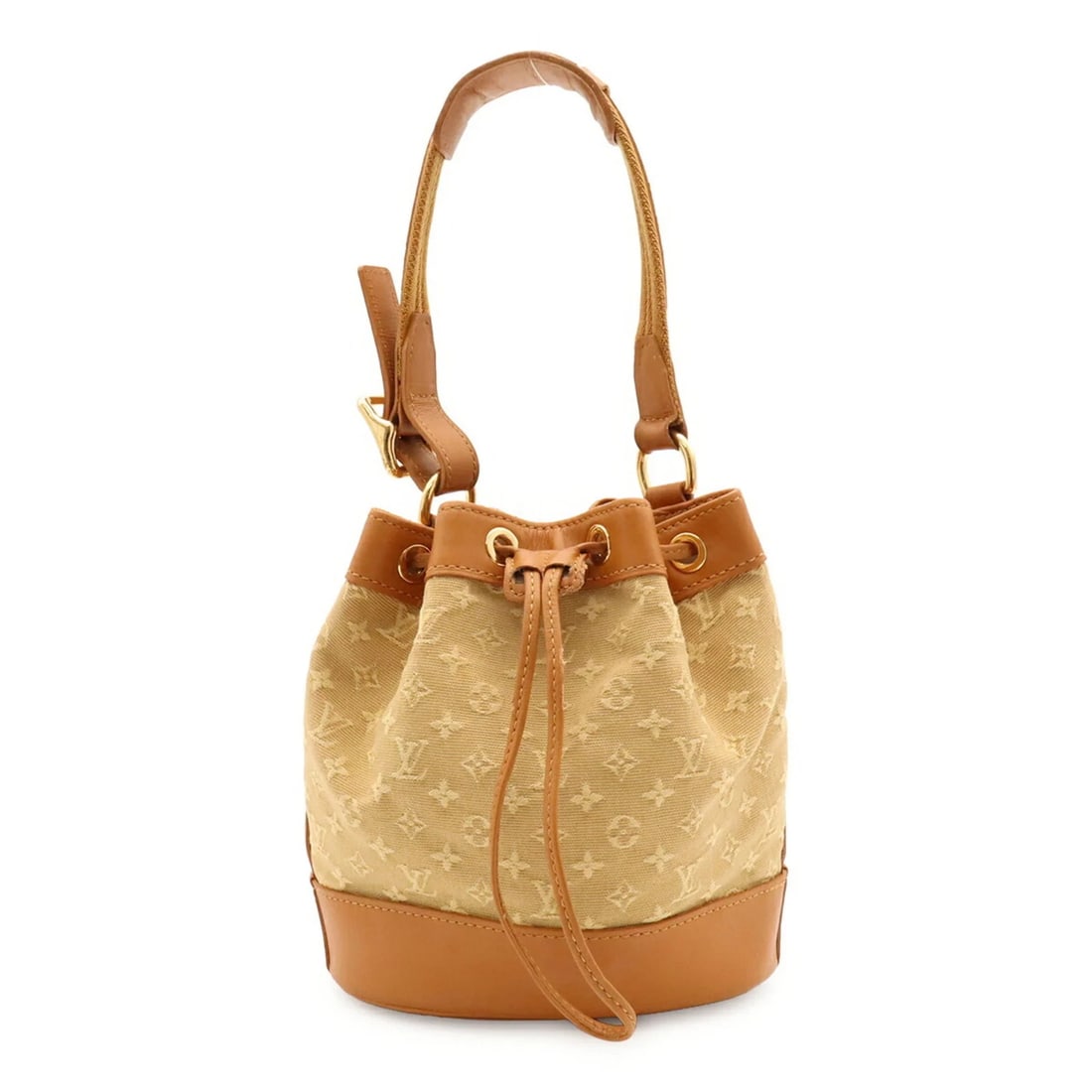 LOUIS VUITTON MONOGRAM MINI NOELIE HANDBAG: LOUIS VUITTON Monogram Mini Noelie Handbag Brand: Louis Vuitton Type/Style: Handbag Material: Canvas , Leather Color: Beige brown Size: (HxWxD) 18.5cm x 17.5cm x 11cm / 7.28inch x 6.88inch x 4.33inch