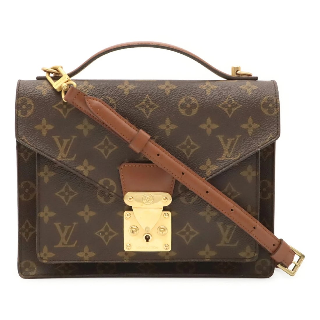 LOUIS VUITTON MONOGRAM MONCEAU 26 SECOND BAG: LOUIS VUITTON Monogram Monceau 26 Second Bag Brand: Louis Vuitton Type/Style: Clutch bag, Handbag, Shoulder bag Material: Monogram Color: Brown Size: (HxWxD) 20cm x 25.5cm x 5cm / 7.87inch x