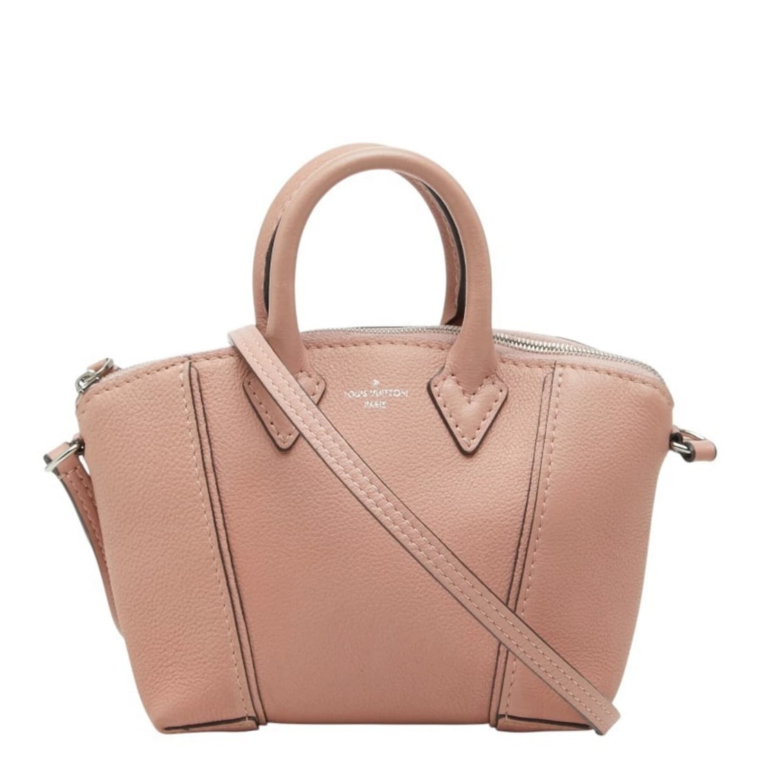 LOUIS VUITTON PARNASSEA NANO LOCKIT MINI HANDBAG: Louis Vuitton Parnassea Nano Lockit Mini Handbag Brand: Louis Vuitton Type/Style: Handbag, Shoulder bag Material: Leather Color: Magnolia, Pink Size: (HxWxD) 14cm x 15cm x 6.5cm / 5.51inch x 5.9inch