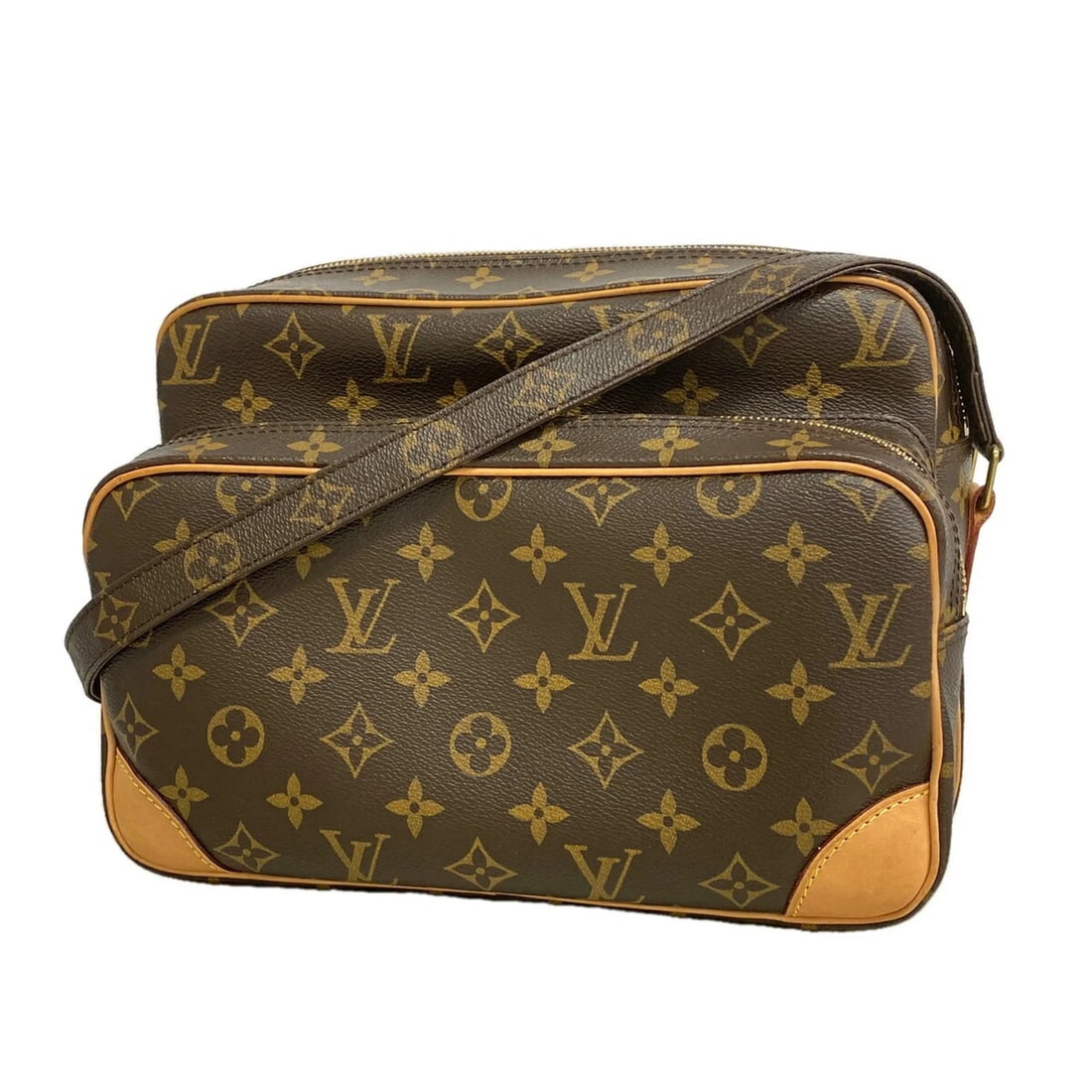 LOUIS VUITTON MONOGRAM NILE SHOULDER BAG: Louis Vuitton Monogram Nile Shoulder Bag Brand: Louis Vuitton Type/Style: Shoulder bag Material: none Color: Brown Size: (HxWxD) 20cm x 28cm x 12cm / 7.87inch x 11.02inch x 4.72inch Accessories: N
