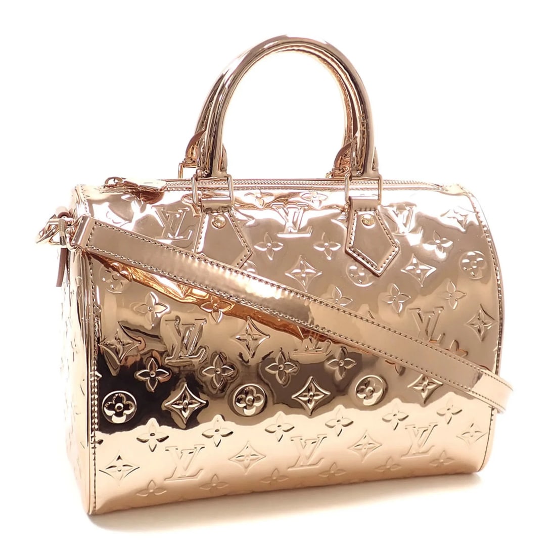 LOUIS VUITTON MONOGRAM MIROIR SPEEDY BANDOULIERE 25 HANDBAG: Louis Vuitton Monogram Miroir Speedy Bandouliere 25 Handbag Brand: Louis Vuitton Type/Style: Handbag Material: Monogram Miroir Color: Bronze Size: (HxWxD) 19cm x 27cm x 15cm / 7.48inch x 10.62inch x 5