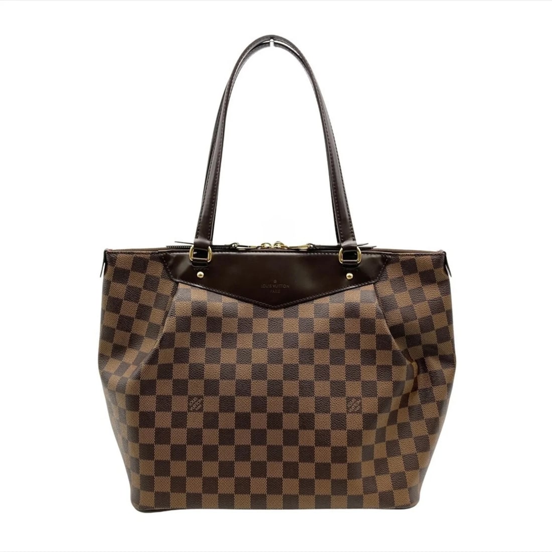 LOUIS VUITTON WESTMINSTER GM TOTE BAG: Louis Vuitton Westminster GM Tote Bag Brand: Louis Vuitton Type/Style: Tote bag Material: Damier Canvas Color: Brown Size: (HxWxD) 25cm x 30.5cm x 17.5cm / 9.84inch x 12inch x 6.88inch Accessories: