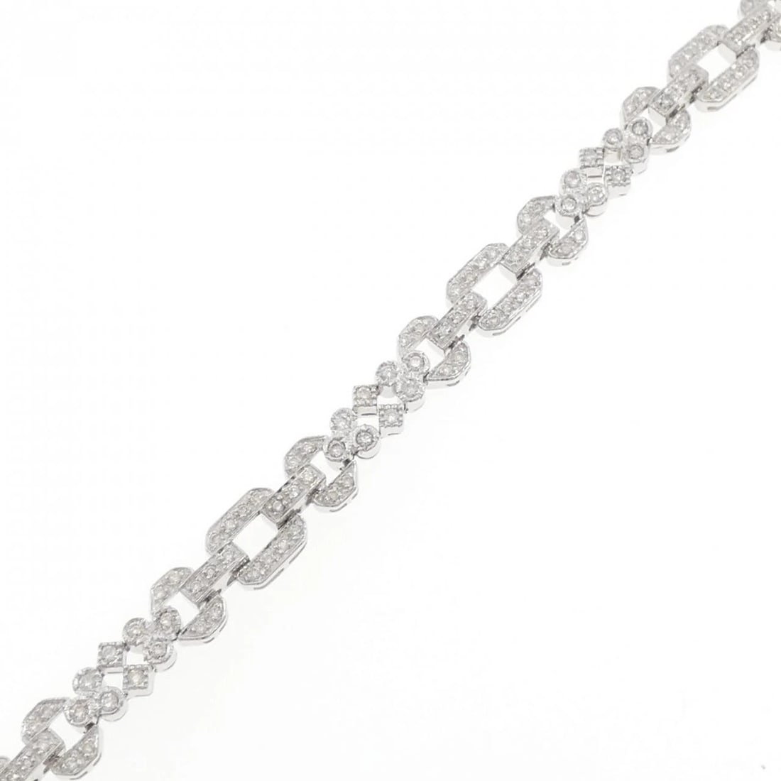 750WG DIAMOND BRACELET: 750WG Diamond Bracelet Brand: Unbranded Type/Style: Diamond Bure Rubbed T Material: Color: WG Size: Actual Size Max width approx: 7.7mm Size 17cm Accessories: None Accessories Notice: When