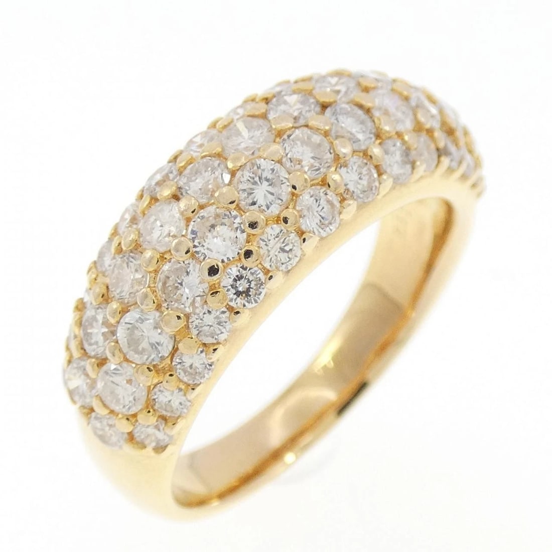 K18YG PAVE DIAMOND RING: K18YG Pave Diamond Ring Brand: Unbranded Type/Style: Diamond Ring Material: Color: Size: US6 1/2 Accessories: None Accessories Notice: When purchasing pre-owned goods, please refer to the
