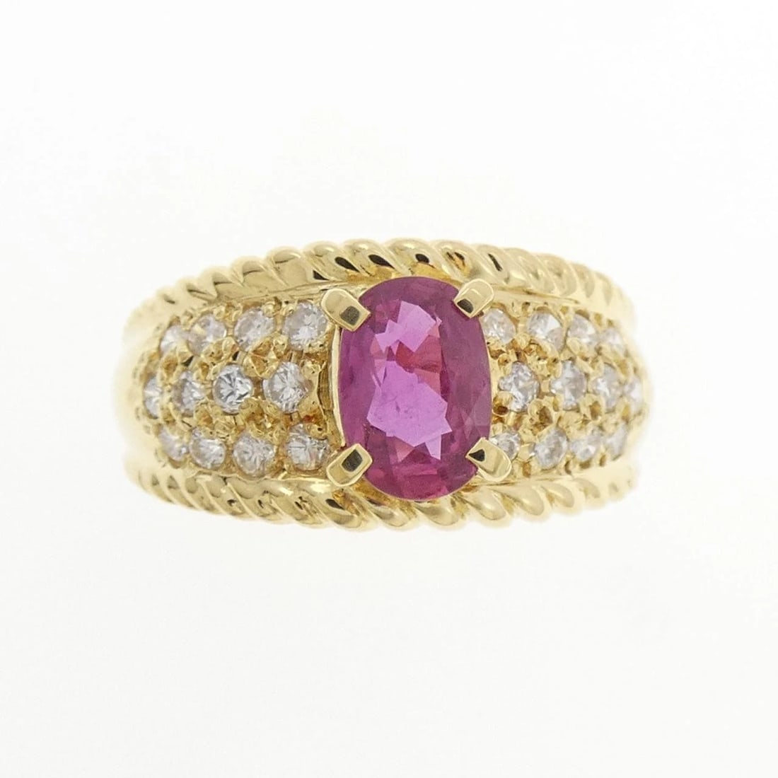K18YG RUBY RING - 2