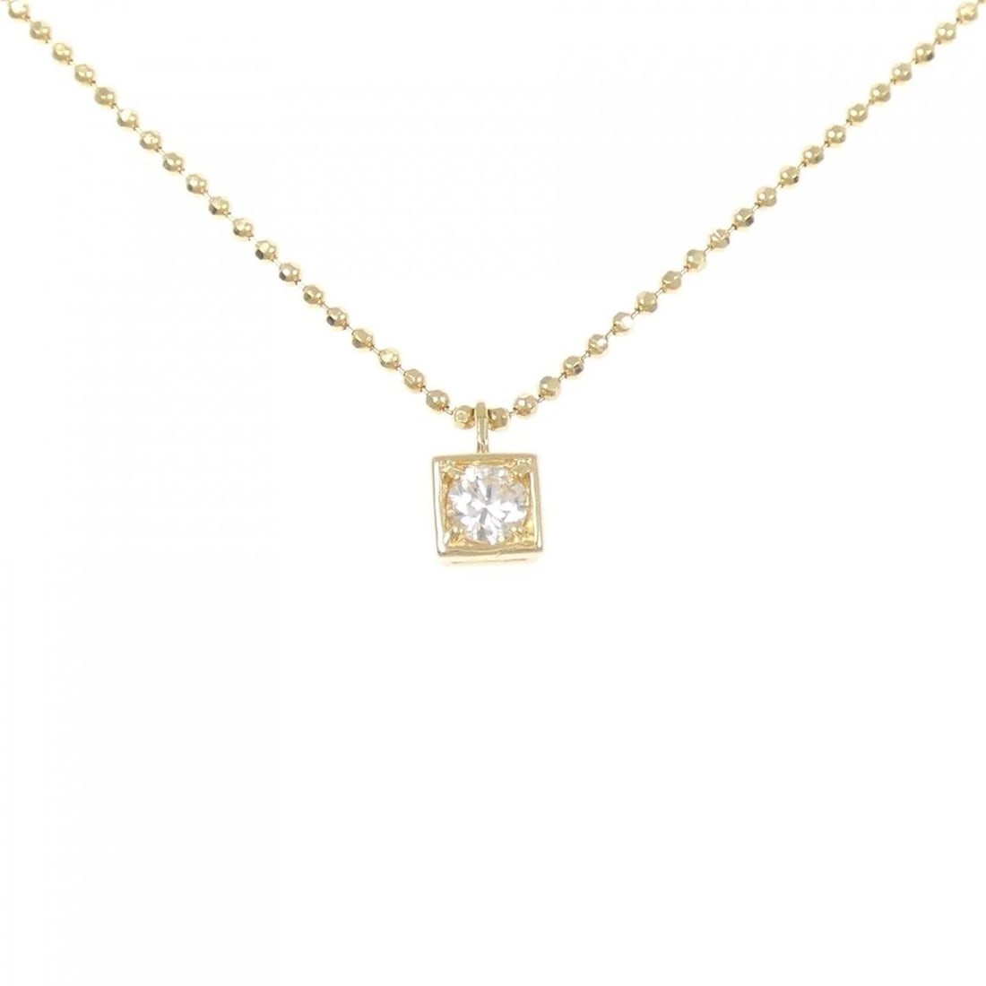 18K YELLOW GOLD DIAMOND NECKLACE: 18K Yellow Gold Diamond Necklace Brand: Unbranded Type/Style: Diamond Necklace Material: 18K Yellow Gold Color: YG Size: Actual Size Pendant length approx. x width approx.: 7.3mmx4.7mm Chain maximum