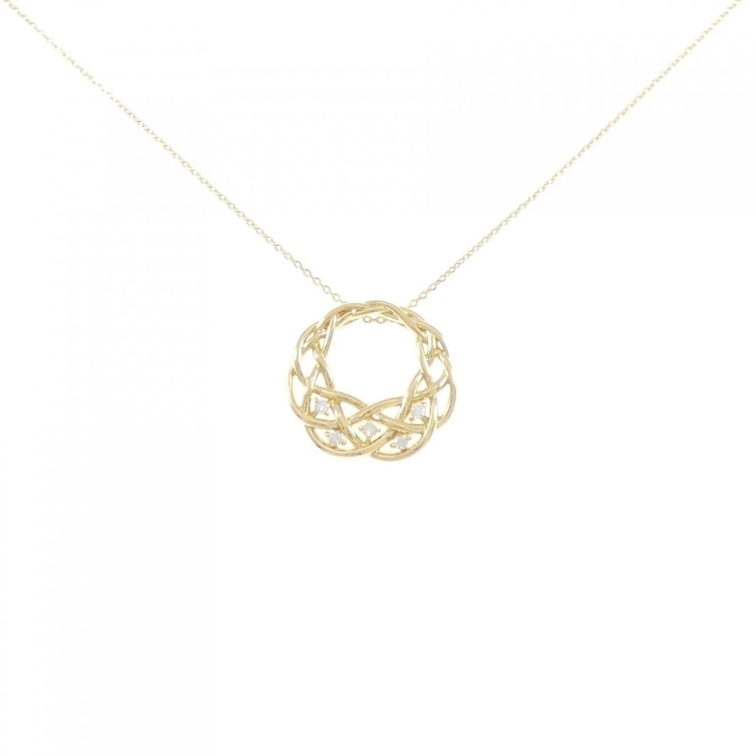 K18YG DIAMOND NECKLACE: K18YG Diamond Necklace Brand: Unbranded Type/Style: Diamond Necklace Material: Color: Size: Actual Size Pendant length approx. x width approx.: 19.5mmx20.3mm Chain maximum width approx.: 0.9mm Size