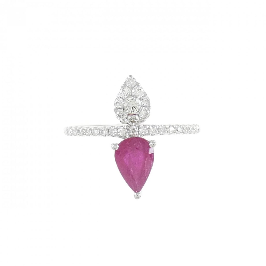 K18WG RUBY RING - 2
