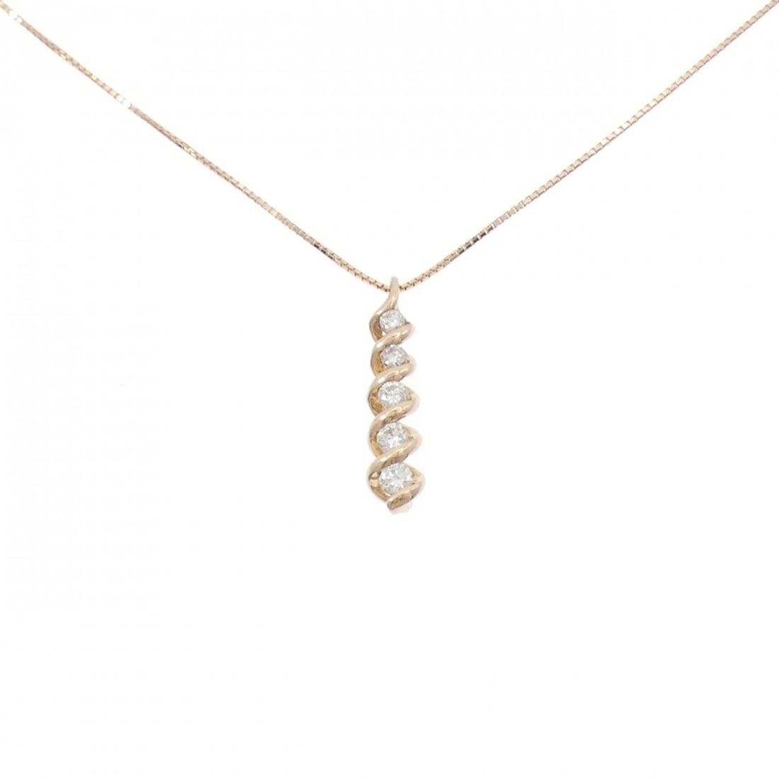 K18PG DIAMOND NECKLACE: K18PG Diamond Necklace Brand: Unbranded Type/Style: Diamond Necklace Material: Color: Size: Actual Size Pendant length approx. x width approx.: 21.9mmx5.0mm Chain maximum width approx.: 0.7mm Size