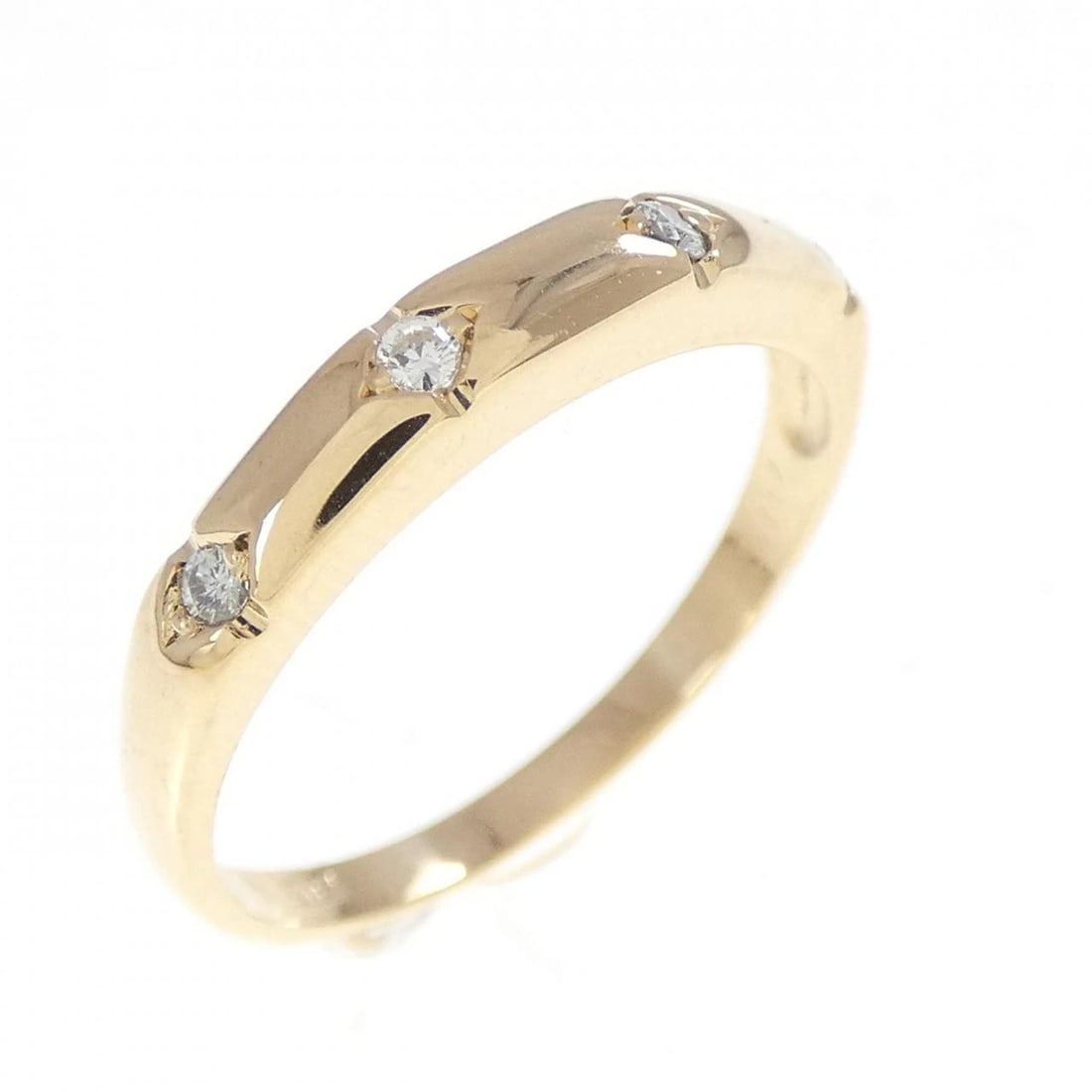 K18YG DIAMOND RING: K18YG Diamond Ring Brand: Unbranded Type/Style: Diamond Ring Material: K18YG Color: YG Size: US5 1/2 Accessories: None Accessories Notice: When purchasing pre-owned goods, please refer to the photos