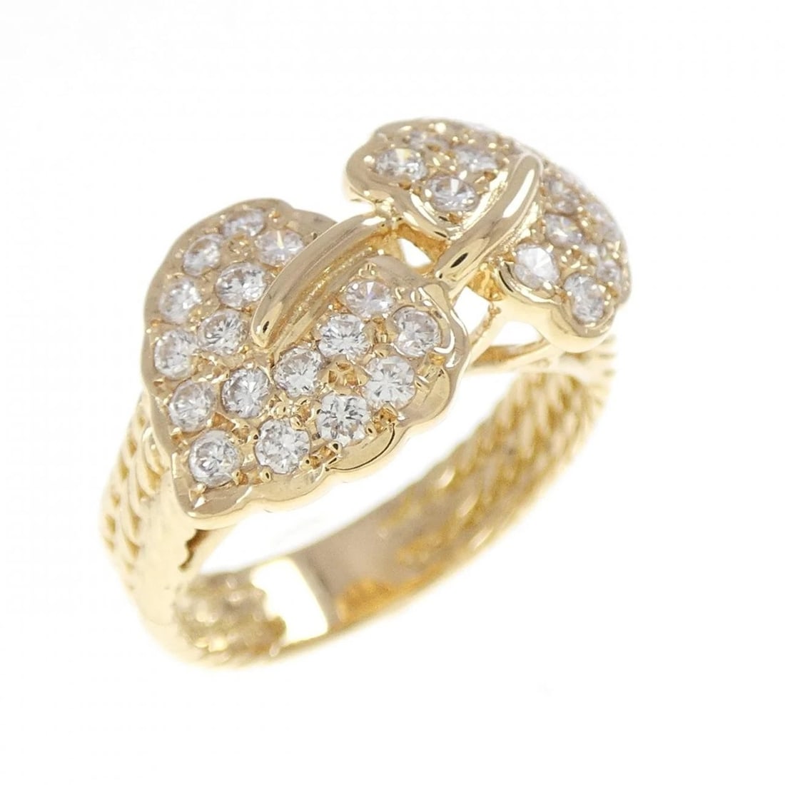 K18YG LEAF DIAMOND RING: K18YG Leaf Diamond Ring Brand: Unbranded Type/Style: Diamond Ring Material:K18YG Color: YG Size: US4 Accessories: None Accessories Notice: When purchasing pre-owned goods, please refer to the photos