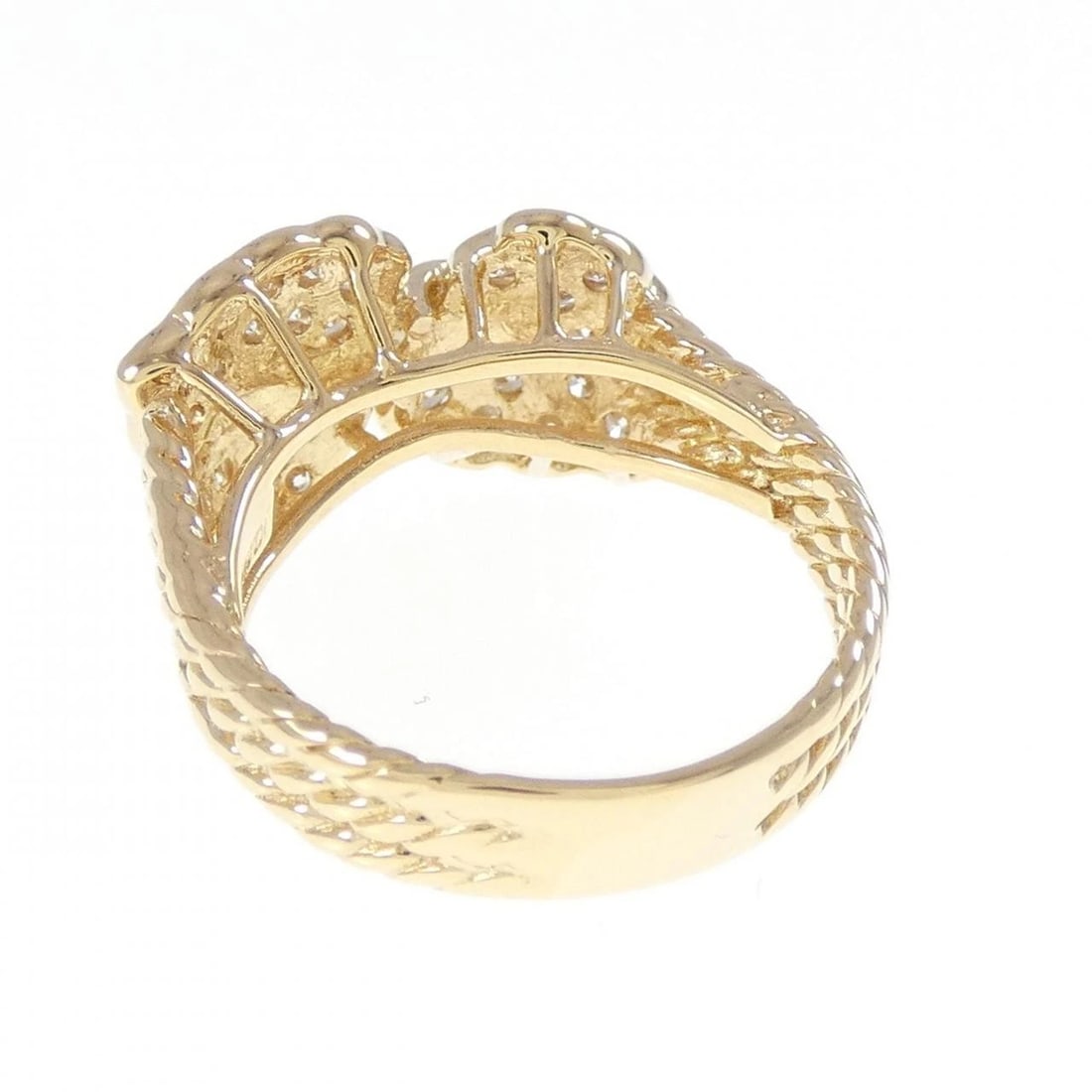 K18YG LEAF DIAMOND RING - 3