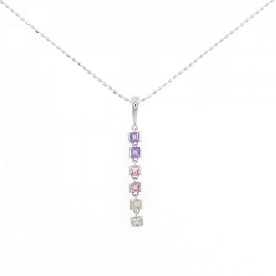 K18WG COLOR STONE NECKLACE (1 of 3)