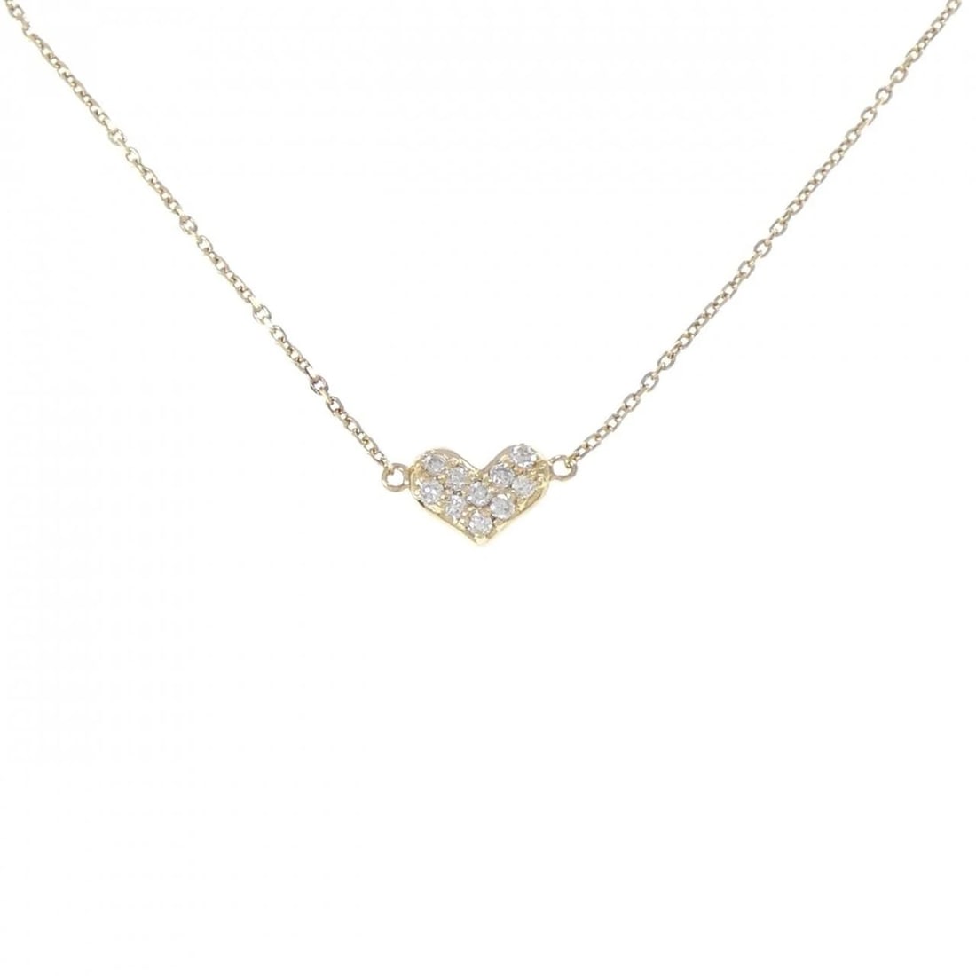 K18YG HEART DIAMOND NECKLACE: K18YG Heart Diamond Necklace Brand: Unbranded Type/Style: Diamond Necklace Material: Color: Size: Actual Size Pendant length approx. x width approx.: 5.7mmx7.5mm Chain maximum width approx.: 0.9mm Siz