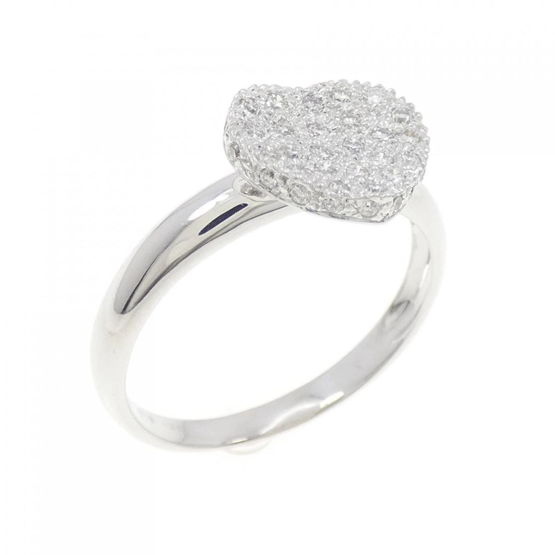 K18WG PAVE HEART DIAMOND RING: K18WG Pave Heart Diamond Ring Brand: Unbranded Type/Style: Diamond ring Material:K18WG Color: WG Size: US8.5 Accessories: None Accessories Notice: When purchasing pre-owned goods, please refer to the