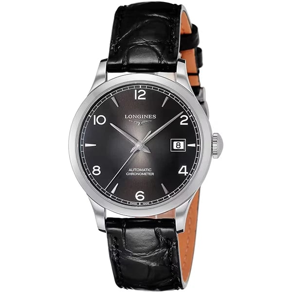 LONGINES RECORD WATCH: LONGINES Record Watch Brand: Longines Type/Style: Wristwatch Material: Case Material Stainless Steel Color: Dial Color: Black Size: Case Diameter: 38.5 mm Accessories: None Accessories Notice: When
