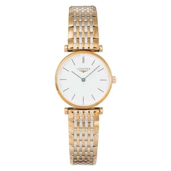 LONGINES LA GRANDE CLASSIQUE WHITE WATCH: Longines la grande classique white Watch Brand: Longines Type/Style: Wristwatch Material: Case Material Stainless steel (yellow gold PVD) Band material Stainless steel (yellow gold PVD) Color: Dial