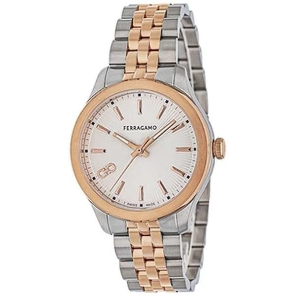 SALVATORE FERRAGAMO BEZEL PINK GOLD WATCH: Salvatore Ferragamo bezel pink gold Watch Brand: Salvatore Ferragamo Type/Style: Wristwatch Material: Case Material Stainless steel/Stainless steel (Pink gold PVD) Band material Stainless