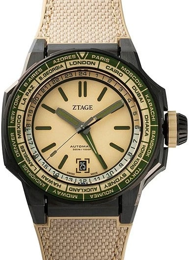 ZTAGE HYBRID OFF-GROUND SAVANNAH BEIGE WATCH: ZTAGE Hybrid Off-Ground Savannah Beige Watch Brand: ZTAGE Type/Style: Wristwatch Material: Case Material Band: Nylon and Rubber Color: Beige Size: Case Diameter: 44mm Accessories: None Accessories