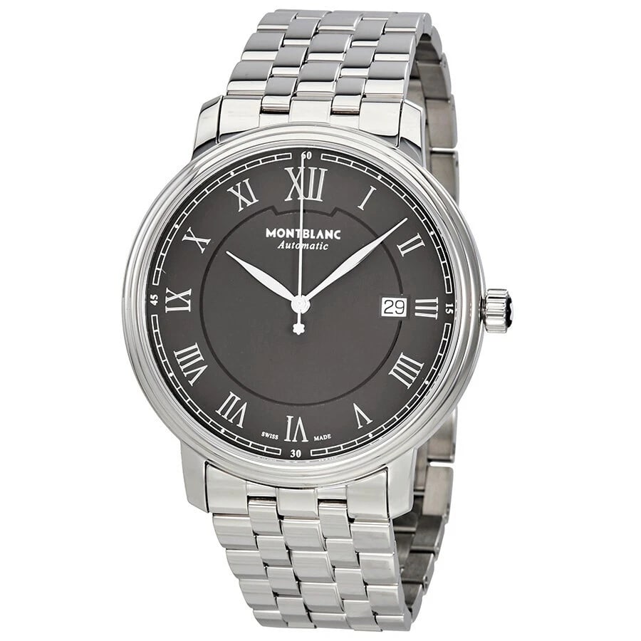 MONTBLANC TRADITION DATE AUTOMATIC BLACK WATCH: MONTBLANC Tradition Date Automatic Black Watch Brand: Montblanc Type/Style: Wristwatch Material: Case Material Stainless Steel Band: Stainless Steel Color: Dial Color: Black Size: Case Width: Case