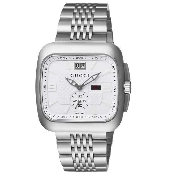 GUCCI COUPE WHITE WATCH: GUCCI Coupe White Watch Brand: Longines Type/Style: Wristwatch Material: Case Material Stainless steel Band material: Stainless steel (pin type) Color: Dial color White Band color Silver Size: (length