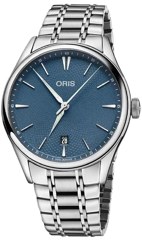 ORIS ARTELIER DATE WATCH: ORIS Artelier Date Watch Brand: Oris Type/Style: Wristwatch Material: Case Material Stainless Steel Color: Dial Color: Blue Size: Case Diameter: 40 mm Accessories: None Accessories Notice: When