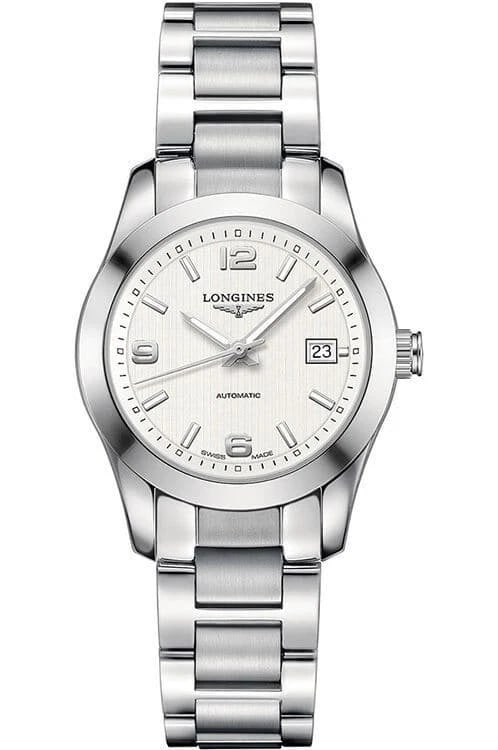 LONGINES CONQUEST CLASSIC AUTOMATIC WATCH: Longines Conquest Classic Automatic WATCH Brand: Longines Type/Style: Wristwatch Material: Case Material Stainless steel Band material/type Stainless steel Color: Band color Silver Dial color Silver