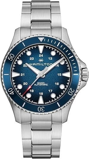 HAMILTON KHAKI NAVY SCUBA AUTOMATIC BLUE DIAL WATCH: Hamilton Khaki Navy Scuba Automatic Blue Dial WATCH Brand: Hamilton Type/Style: Wristwatch Material: Case Material Stainless steel Color: Case Color Beige Dial Color Blue Band Color Beige Size: Case