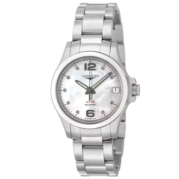 LONGINES CONQUEST WHITE WRISTWATCH: Longines Conquest White WristWATCH Brand: Longines Type/Style: Wristwatch Material: Case Material Material Stainless steel Ceramic Color: Dial color White Size: Case size Approx. 36.0mm Accessories: