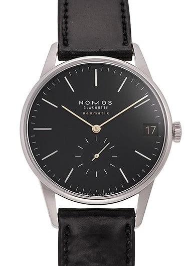 NOMOS ORION NEOMATIK BLACK WATCH: Nomos Orion Neomatik Black Watch Brand: NOMOS Type/Style: Wristwatch Material: Case Material Dial Material: Stainless Steel Color: Black Size: Case Diameter: 40.5mm Accessories: None Accessories