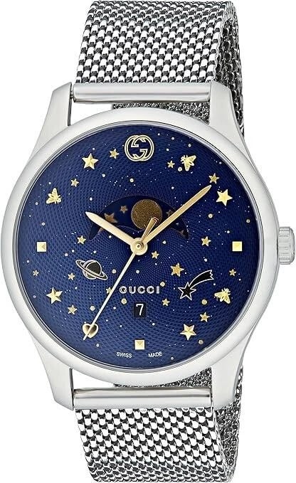 GUCCI WATCH G-TIMELESS QUARTZ BLUE WATCH: GUCCI Watch G-TIMELESS Quartz Blue WATCH Brand: Gucci Type/Style: Wristwatch Material: Case Material Stainless steel Color: Dial Color Blue Size: Case diameter: 40 x 40 x 9 (mm) Accessories: None