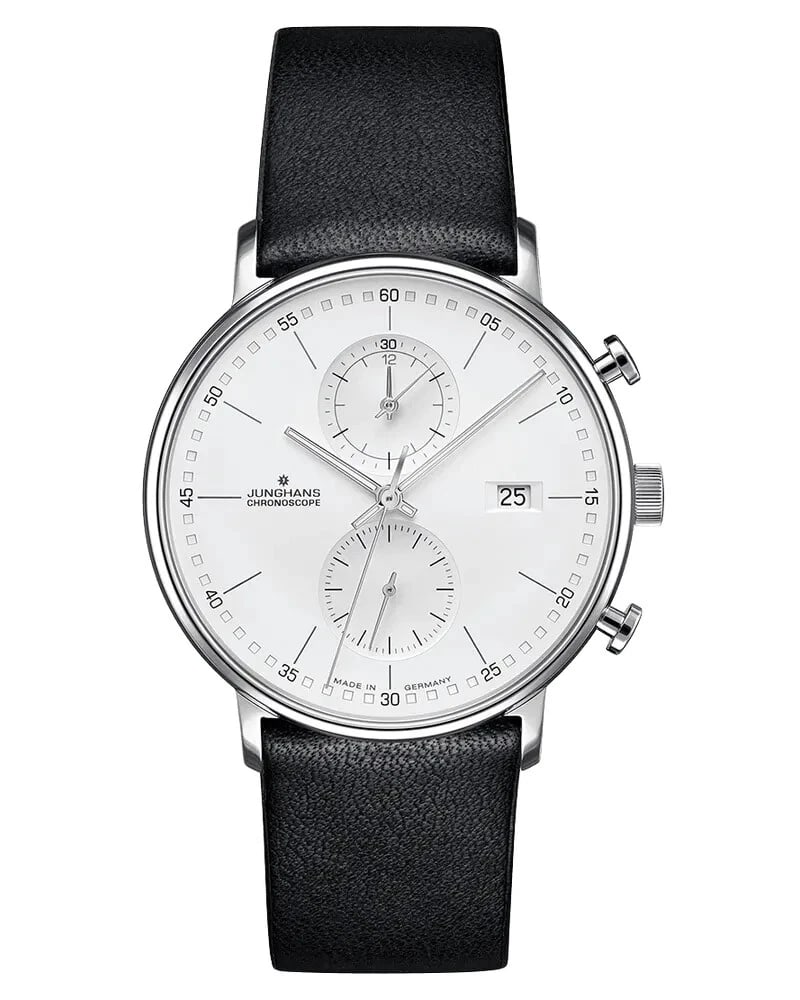 JUNGHANS FORM WATCH: JUNGHANS Form Watch Brand: Junghans Type/Style: Wristwatch Material: Case Material Stainless steel Color: Dial color: Silver Size: Case diameter: 40 mm Accessories: None Accessories Notice: When