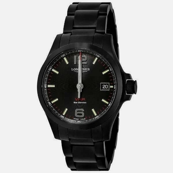 LONGINES CONQUEST V.H.P. PERPETUAL QUARTZ BLACK DIAL WATCH: Longines Conquest V.H.P. Perpetual Quartz Black Dial WATCH Brand: LONGINES Type/Style: Wristwatch Material: Case Material Stainless Steel Color: Dial color Black Size: Case diameter 41 millimeters Cas