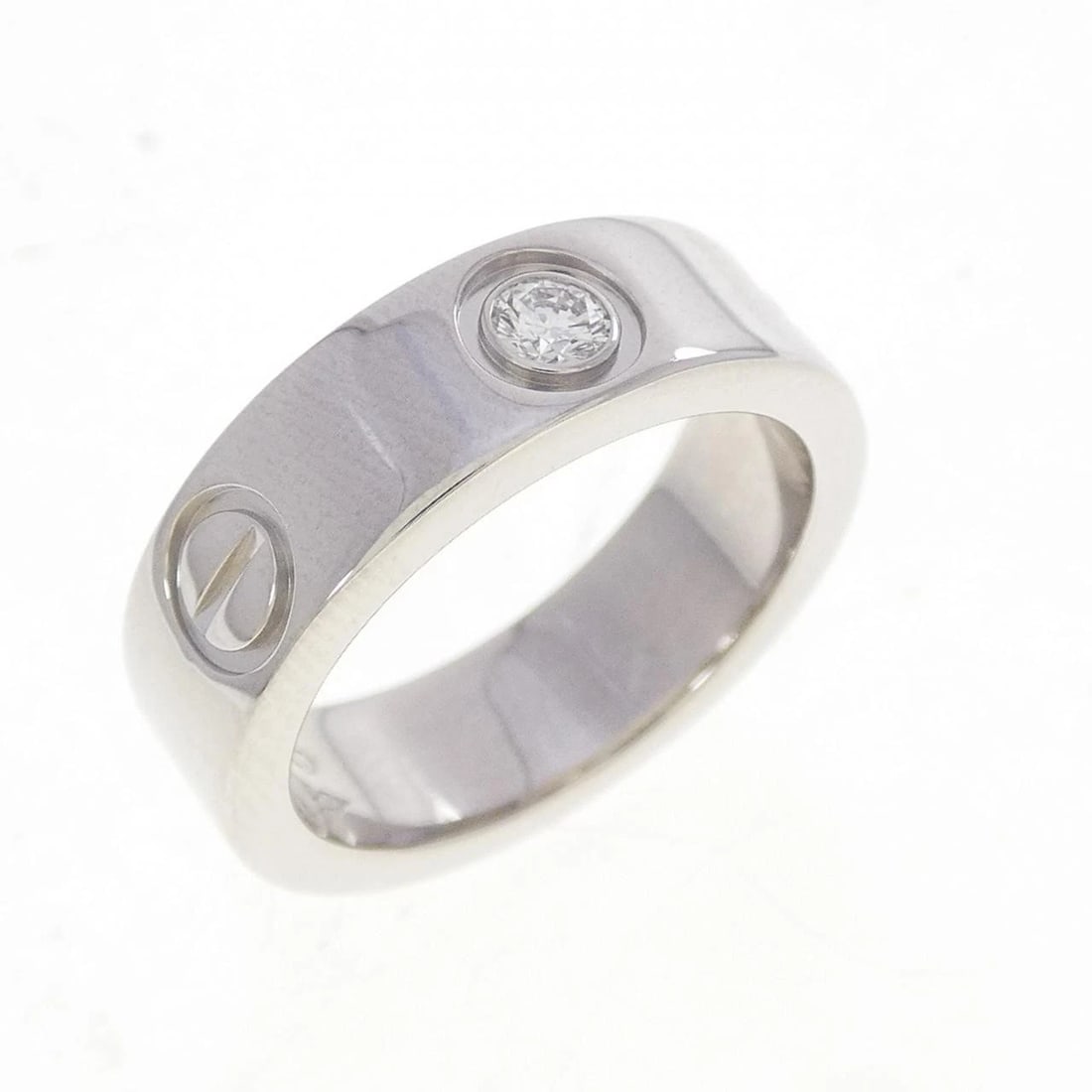 CARTIER LOVE 1P RING: Cartier Love 1P Ring Brand: CARTIER Type/Style: Cartier Ring Material: Platinum950, Main Stone Natural Color: Platinum Size: US 4 Accessories: None Accessories Notice: When purchasing pre-owned